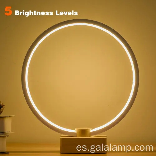 Lámpara de escritorio LED de madera innovadora con conectividad USB